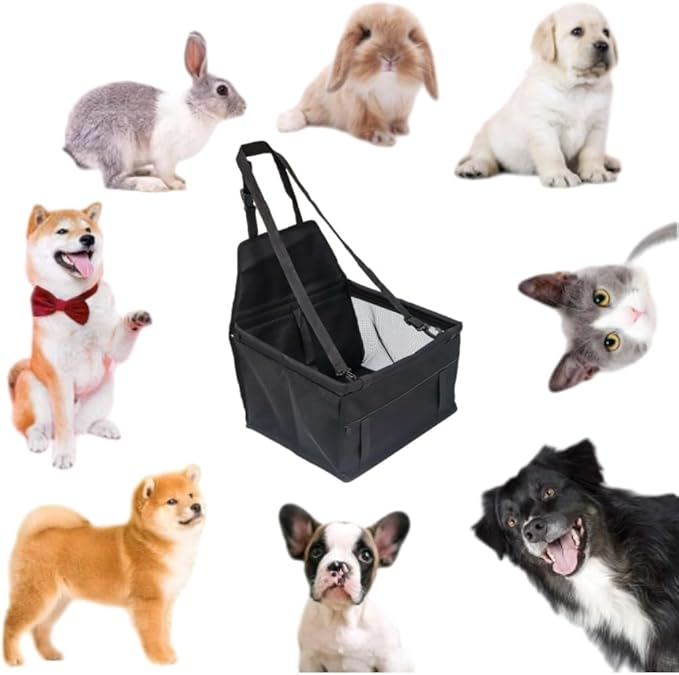 Small Dog Car Seat, Portable Foldable Breathable, Clip-On Safety Leash, Waterproof Oxford Travel Bag, Mesh Window for Pets Up to 15 lbs with 10PCS Pee Pads