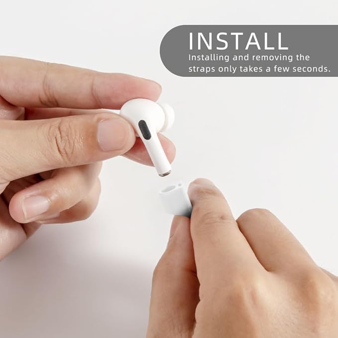 Magnetic Anti-Lost Straps for AirPods,4 Pack Ultra Strong Magnetic AirPods Strap Anti-Lost Neck Rope Cord,Soft Silicone Sports Lanyard Compatible with AirPods 1&2/ Pro /2nd/3rd (4 Pack White)