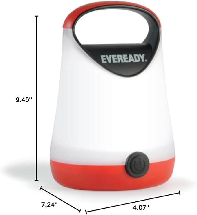 Eveready LED Camping Lantern X-250, Bright Tent Lights, Rugged Water Resistant LED Lanterns, 100 Hour Run-time, Red and Black (Pack of 2)