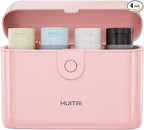 Travel Bottles with Case, 4x2oz TSA Approved, Leak-Proof, Press to Unlock, Compact & Portable Travel Toiletries (Pink)