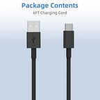 2Pack 6FT USB to USB C Cable for iPhone 17 16 15 Charger Cord, for Apple 17 16 15 Pro/Pro Max/Plus Type C Cord, for iPad Pro 12.9/11, Air 5th/4th Gen, Car Carplay Charging Cable for Android(Black)