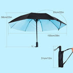 WOOLALA【Newly UV Portable Cooling UPF 50+ Foldable Umbrellas with Fan for Sun & Rain, USB Rechargeable for Games, Playgrond, Heatstroke, Hot Days