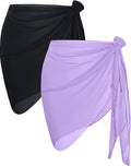 CHICGAL 2 Pieces Women Beach Sarong Bathing Suit Wrap Skirt Sheer Bikini Swimsuit Cover Ups for Swimwear