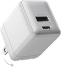 wegear USB C Fast Charging Charger, 30W Dual-Port GaN Nano Charger with Foldable Plug for iPhone 16/15 Series, iPad, Galaxy S24 Ultra and More Series, (White, 1 Pack)