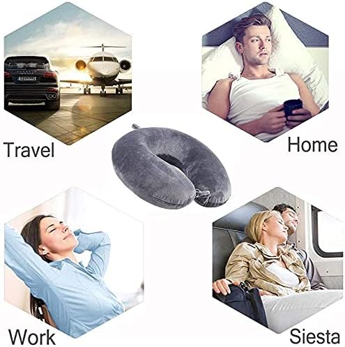 GDEOUP Travel Pillow - Memory Foam Neck Pillow Support Pillow,Luxury Compact & Lightweight Quick Pack for Camping,Sleeping Rest Cushion (Black)