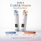 2-in-1 Cold & Warm Depuffing Wand for Face & Eyes,Adjustable Temperature Facial Massager with Cooling & Gentle Heat,Portable Skincare Tool for Puffiness, Dark Circles & Radiant-Looking Skin