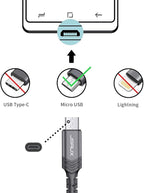 JSAUX Micro USB Charger Cable, (3-Pack 3.3ft+6.6ft+10ft) for Android Charger Micro USB to USB A Nylon Braided Cord Compatible with Samsung Galaxy S6 S7 Edge Note 5, Kindle and More-Grey