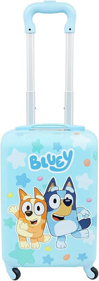Fast Forward Bluey 20" Hardshell Luggage - Cute & Durable Hard-side Suitcase for Travel with Spinner Wheels 20"x12"x8"