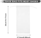 4 Pack Shoe Bags for Travel Satin Fabric Shoe Bag Portable Shoe Dust Bags with Drawstring Shoes Storage Bags 6.9" X 14" Cotton Drawstring Bags White Shoe Covers for Storing Shoes