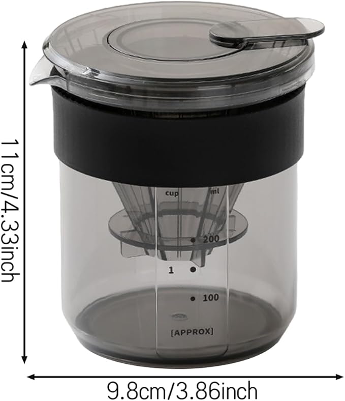 All-in-One Pour Over Coffee Maker Set with Scale, Spoon, Funnel - Portable Hand Brewed Drip Coffee for Travel, Camping, and Home Use