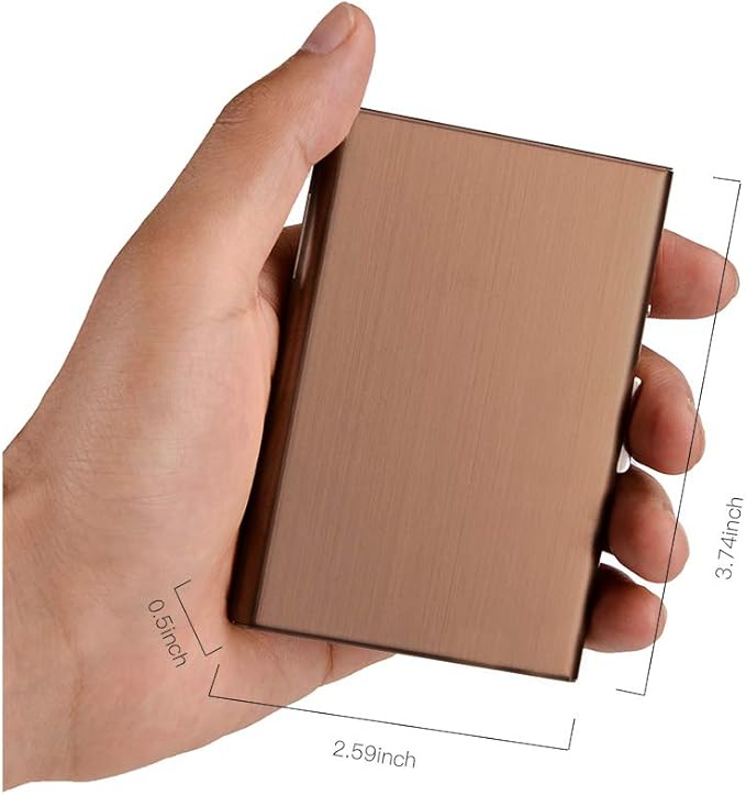 EASTNIGHTS RFID Credit Card Holder Metal Wallet Stainless Steel Credit Card Protector Case Business Card Holder for Men or Women