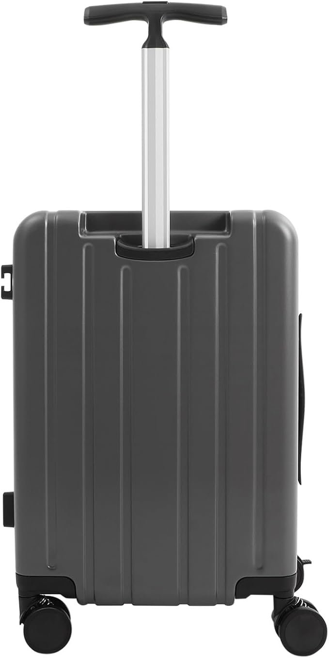 CNCEST 20" Adjustable Double Handle Ride-on Luggage,Travel Carry On Trolley Case with Mesh Pocket for Kids,Children's Ride On Suitcase with Wheels & TSA Lock
