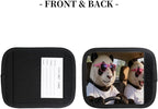 2 Pack Luggage Handle Wrap with Travel Tags - Non-Slip Protective Cover Soft Handle Grips Covers for Suitcase(Funny Panda)