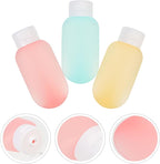 Travel Size Lotion Bottles 3pcs 60ml Colorful Flip Cap Squeeze Bottles for Shampoo and Shower Gel Refillable Toiletries Containers for Travel and Daily Use