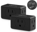 Multi Plug Wall Outlet Extender 2 Pack, VINTAR Electrical Multiple Outlet Splitter, 3 Way Plug Adapter, Small Wall Expander for Home Office Dorm Room Cruise Ship Travel Essentials, Black