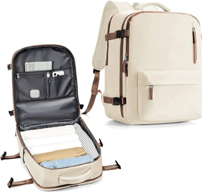 Travel Backpack Women,Carry On Backpack Flight Approved 18x14x8 inches Bag Spirit Airlines Personal ltem,College Sports Hiking Rucksack Waterproof Casual Daypack Laptop Blackpack Men,BeigeBrown
