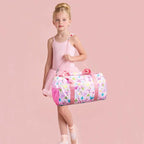 Gym Travel Duffle Bag for Girls - Gymnastics Sports Dance Bag with Shoe Compartment & Wet Pocket Starry Sky Kids Travel Bag Teens Weekender Sleepover Carry On Bag