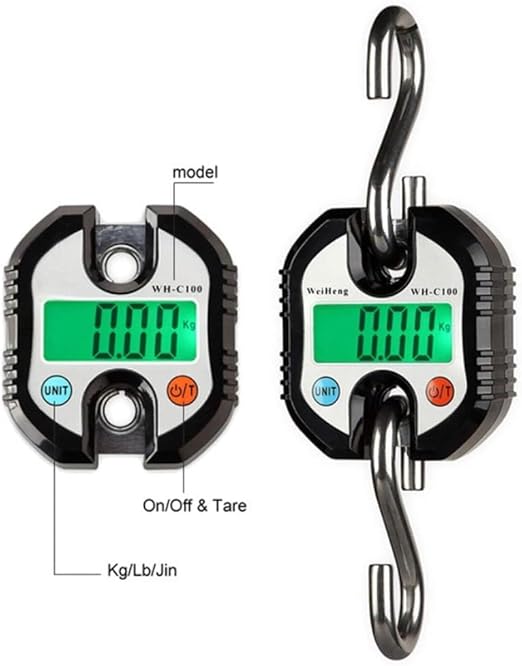 Portable Luggage Scale, Digital Portable Crane Scale Professional 150 KG Electronic Hook Scale with LCD Display Heavy Duty Weighing Balance Hanging Scales for Home Farm Hunting