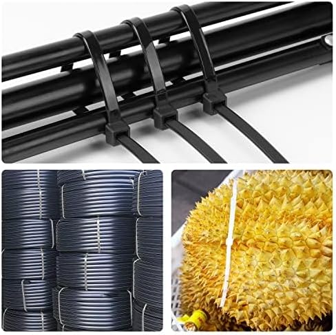 Armpow 18 inch Black Zip Ties Heavy Duty 500 PACK, 200 LBS Ultra Exclusive Strong Plastic Wire Ties, Large Cable Ties Extra Long Tie Wraps, Indoor and Outdoor UV Resistant