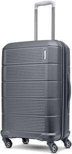 American Tourister Stratum 2.0 Expandable Hardside Luggage with Spinner Wheels, 24-Inch Checked-Medium, Charcoal