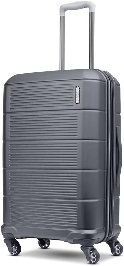 American Tourister Stratum 2.0 Expandable Hardside Luggage with Spinner Wheels, Charcoal, 3-Piece Set (20/24/28)