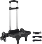 Foldable Backpack Luggage Trolley – 3-Wheel Portable Rolling Cart with Strap & Edge Guard Base, Heavy Duty Aluminum Folding Hand Truck for Travel, Commuting, Utility, and Daily Use