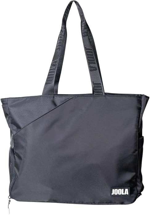 JOOLA Everyday Tote Bag - Pickleball Tote with Paddle Pocket, Laptop Sleeve & Ventilated Shoe Compartment - Black/White/Latte