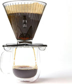 DIVVI Dual Cup Pour Over Coffee Dripper, BPA-Free, Large Capacity, Filter #4, Brew on Two Cups or One, No Carafe Needed, Fits Most Mugs, Portable, Easy to Clean & Dishwasher Safe Coffee Maker