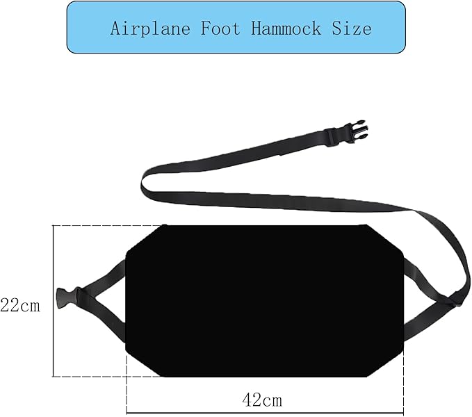 Airplane Foot Hammmock for Plane Travel Accessories Ajustable Foot Rest for Airplane Gadgets,Travel Essentials for Flight Plane,Office,Desk (Black)