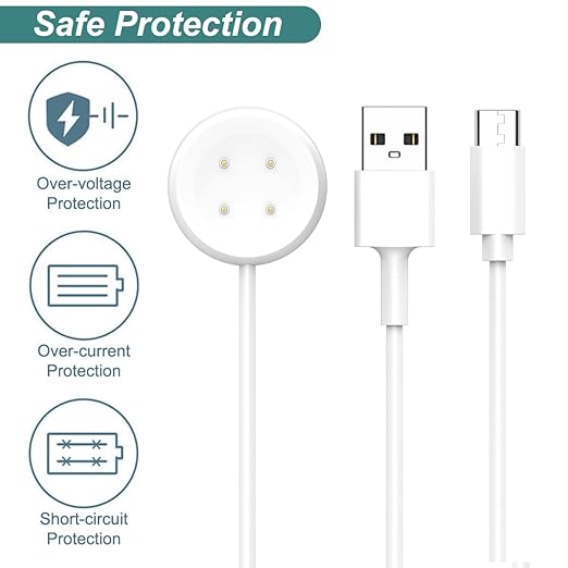 Kissmart Charger for Google Pixel Watch 2 & 3, Replacement USB-A/C Charging Cable Cord for Smart Watch (3.3ft/1m) (White)