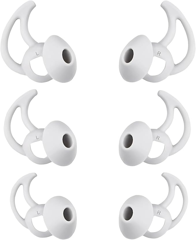 Earbud Replacement Tips Silicone Earbud Tips Compatible with Bose Quietcomfort and Sport Headphone Rubber Tips Ear Bud Covers 3 Pairs S M L Gray
