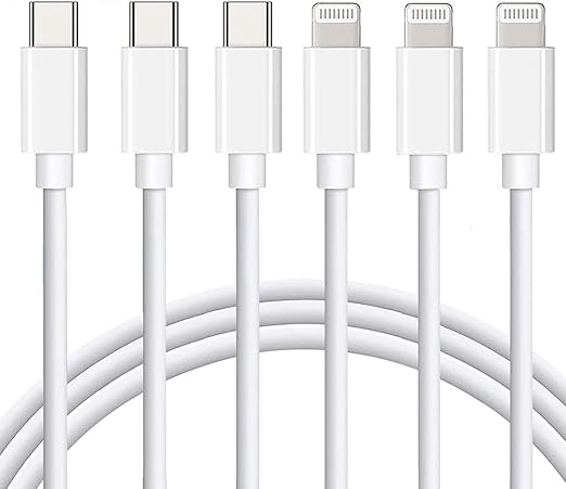 Mitesbony USB C to Lightning Cable [MFi Certified] 3Pack 6FT iPhone Charger Cord Power Delivery Type C Fast Charging Cord Compatible with iPhone 14 13 12 11 Pro Max XS Max XR X 8 iPad,White