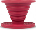 Kuissential SlickDrip Pour Over Coffee Dripper-Collapsible, Reusable Silicone Coffee Filter Cone Holder-Manual Coffee Brewer Makes One to Two Cups of Strong Brew-Great for Hiking, Camping, Gifts