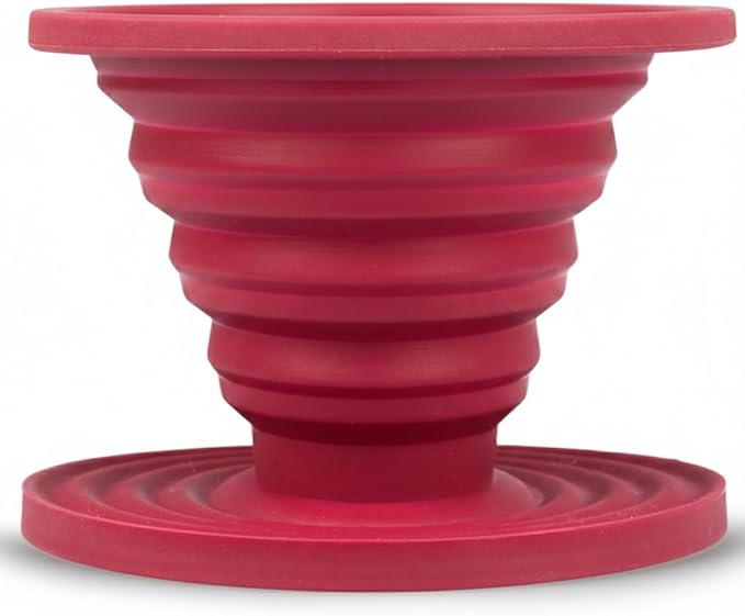 Kuissential SlickDrip Pour Over Coffee Dripper-Collapsible, Reusable Silicone Coffee Filter Cone Holder-Manual Coffee Brewer Makes One to Two Cups of Strong Brew-Great for Hiking, Camping, Gifts