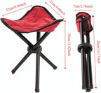 Folding Camping Stool with Carry Strap - Portable Tripod Lightweight 3-Leg Collapsible Chair for Outdoor Hiking, Fishing, Picnic & Travel(Red)