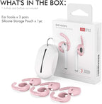 AhaStyle 3 Pairs AirPods Ear Hooks Cover Silicone Accessories Compatible with Apple AirPods and EarPods Headphones(Pink)