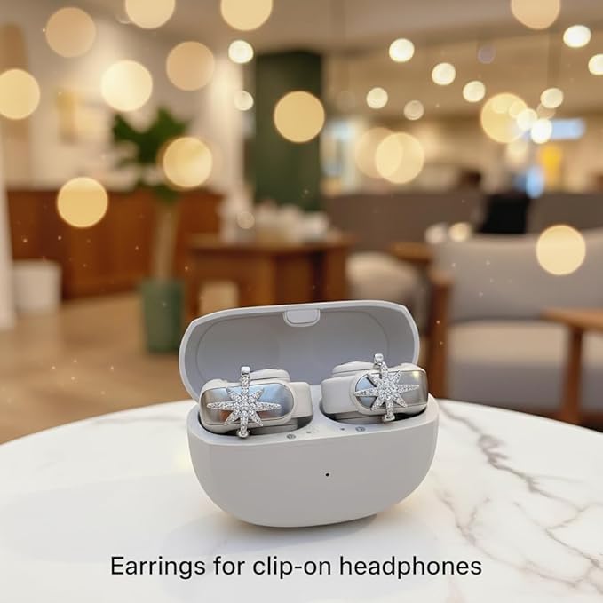 Clip on Earbuds Open Ear Accessories - Lightweight Clip-On Decor for Wireless Earbuds, Compatible with Bose Ultra Open Earbuds (Headphones not Included) (Silver)