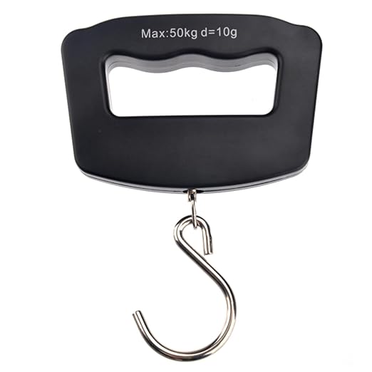 50kg Handheld LCD Digital Luggage Scale Hook Blue Backlight Accurate Weighing Scale for Travel Black Design Multiple Weight Units Lb