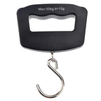 50kg Handheld LCD Digital Luggage Scale Hook Blue Backlight Accurate Weighing Scale for Travel Black Design Multiple Weight Units Lb