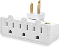 Multi Plug Outlet Splitter, 3 Outlet Adapter Grounded 180 Degree Swivel Wall Plug Outlet, UL Listed 3-Outlet Extender, Grounded Wall Tap Power Plug Expander for Household Appliances (1 Pack)