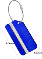 2Pack Blue Aluminum Luggage Tags, Luggage Tag Holders for Travel Luggage Baggage Identifier by Ovener