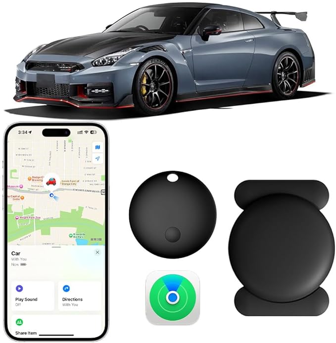 Mini GPS Tracker for Vehicles Work with Apple Find My, Tracker Device for Vehicles No Subscription No Monthly Fee Car Tracker Device Hidden Magnetic Real-Time Tracking for Cars Bikes