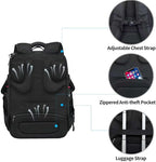 KROSER Travel Laptop Backpack 17.3 Inch XL Computer Backpack with Hard Shell Saferoom RFID Pockets Water-Repellent Business College Daypack Stylish Bag for Men/Women-Black Grey