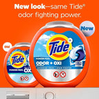Tide Odor Defense + Oxi Laundry Detergent Pacs, Original Scent, 25 Count, Advanced Odor + Stain Fighter, laudry soap washing detergent pacs
