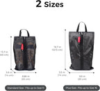 pack all Plus-Sized Shoe Bag for Travel, Water-Resistant Shoe Pouch for Gym, Odor-Resistant Soccer Cleats Bag for Sport (Dual Pocket Version)