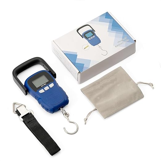 Weight Machine for Luggage, Easy to Hold Wide Soft Handle, 50 kg, Extra Strap and Pouch Included, Portable Digital Weighing Scale for Gas Cylinder, Luggage, Suitcase and Bag for Travel
