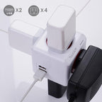 Surge Protector Power Board, 4 - Outlet Extender Multi - Plug Socket with 2 USB Charging Ports, 175 Joules Protection, Suitable for Homes, Offices, ETL - Certified (red)