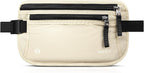 VULKIT Money Belt for Travel, Hidden Passport Holder, Anti-Theft Travel Wallet Under Clothes, RFID Blocking Waist Pouch, Undercover Fanny Pack, Cream White