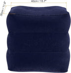 PATIKIL Travel Foot Rest Pillow, Inflatable Foot Rest Mat Adjustable 3 Layers Height Sleep Flights Leg Pillow for Airplane Train Office, Navy Blue