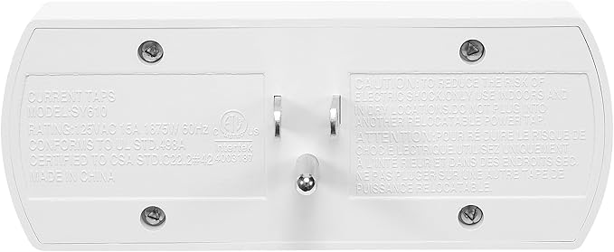 Maxxima 3 Outlet Grounded Wall Plug Adapter with On/Off Switch, Electrical Wall Tap Outlet Splitter, Multi-Plug Extender for Extra Outlet Space, Convenient for Travel - 4 Pack
